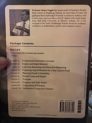 The Great Courses GEOMETRY Part 1 DVD's Only  • $9.99
