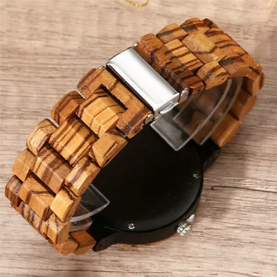 Handmade Men's Wooden Quartz Wrist Watch Full Bamboo Wooden Bracelet Strap Gift • $37.65