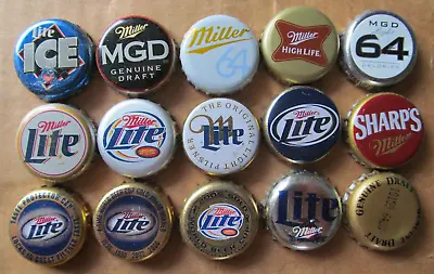 15 Different Mostly Obsolete Miller Milwaukee Wi Beer Bottle Caps #3 • $4.95