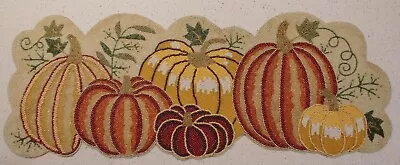 Nicole Miller Fall Pumpkins Beaded Table Runner Centerpiece (13” X 36 ) NEW • $53.30