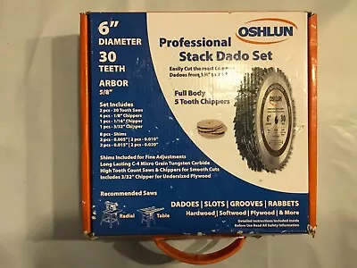 Oshlun  6  30T Stack Dado Blade W/shim Set Professional Grade - Pre-Owned • $45