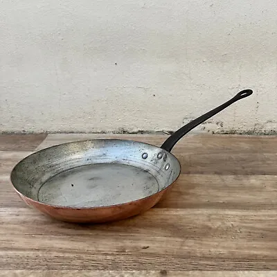 French Copper Frying Pan Round Made In France Villedieu 2302244 • $119