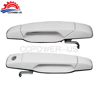 Front Left+Right Side Olympic White Door Handle Set For 2007-14 Silverado Sierra • $40.69