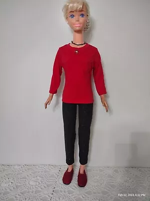 Black Shinning Pants And Red Shirt Outfit  For My Size 36 /38  Barbie • $19.99