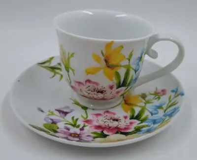 Katie Alice Porcelain Tea Cup & Saucer Floral Pattern English Garden S740 • £4.99