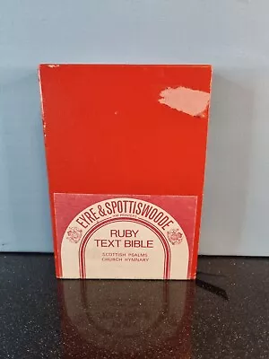 Ruby Text Bible Eyre & Spottiswoode Scottish Psalms Black Leather Gold Edge VGC  • £22.50