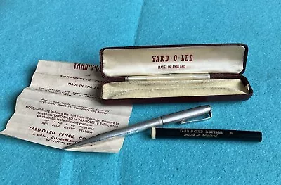 Boxed Yard-O-Led Silver Propelling Pencil And Cased Refills. 1960 London. Repair • £40