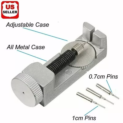 Metal Adjustable Watch Band Strap Bracelet Link Pin Remover Repair Tool Kit Set2 • $3.99