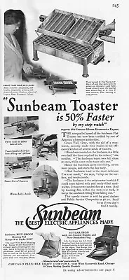 1929 Sunbeam Toaster Vintage Print Ad 50 Percent Faster • $8.99