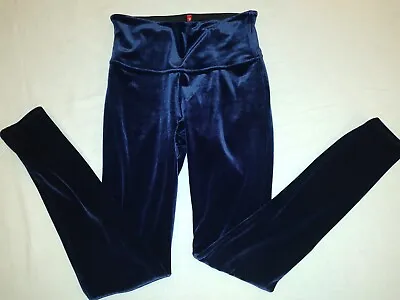 Spanx Dark Blue High Waist Velvet Velour Leggings Pants Medium • $25