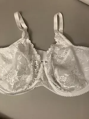 Charnos White  Lace Underwired White Bra. Size 40E / WORN ONCE • £29.95