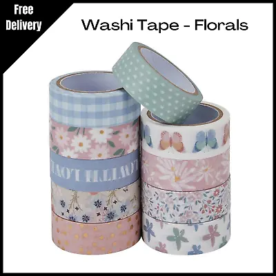 $7.99 • Buy  Washi Tapes Scrapbook Paper Decoration Party Tape Roll Adhesive Craft 10 Pack 
