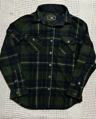 Freedom Foundry Flannel Button-Up Shirt Men's Large Green/Blue Plaid Flap Pocket • $14