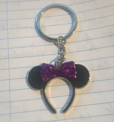 Disney Parks   Mickey /  Minnie Mouse   EARS Purple  Keychain / Zipper Pull • $4