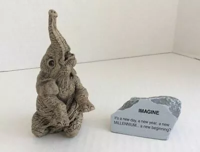 The HERD Sculptures Imagine #3159 Elephant Figurine And Stone Martha Carey Marty • $69.99