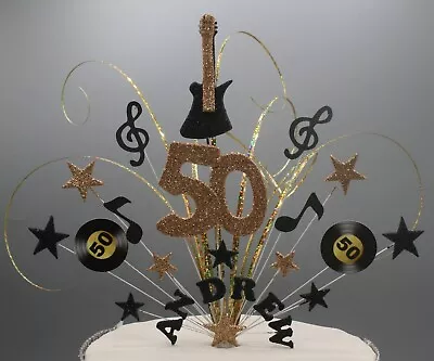 £14.99 • Buy Cake Topper Musical Notes Guitar Cake Decoration Stars On Wires 18th 21st 001
