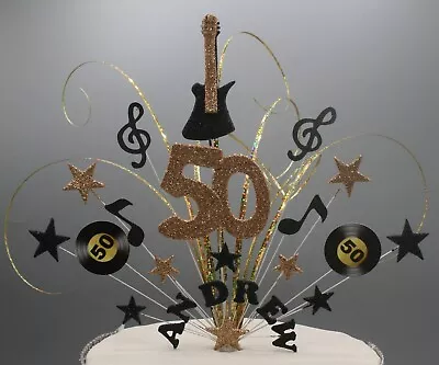 Cake Topper Musical Notes Guitar Cake Decoration Stars On Wires 18th 21st 001 • £14.99