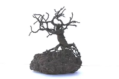 Vintage Mid Century Tree On Rock Abstract Art Metal Twisted Wire Sculpture  • $194.99