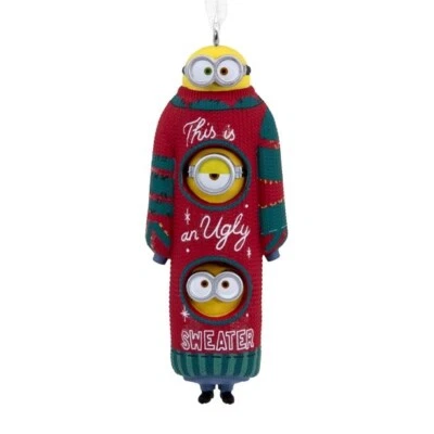 $17.88 • Buy HALLMARK Ornament MERRY MINIONS Ugly Sweater BOB KEVIN & STUART New ~ FREE SHIP!