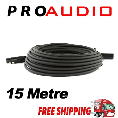 15m 3-Pin XLR Balanced Audio Extension Cable Microphone Lead Mic Cord Cannon Plu • $27.95