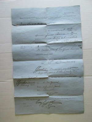 $25 • Buy 12/28/1868 DISCHARGE OF SERVICE From FORFAR And KINCARDINE ARTILLERY, SCOTLAND