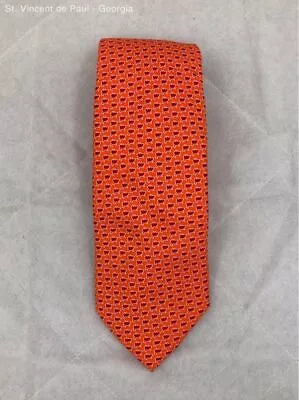 Men's Vineyard Vines Orange & Scarlett Hand Made In The USA 100% Silk Tie OS • $9.49