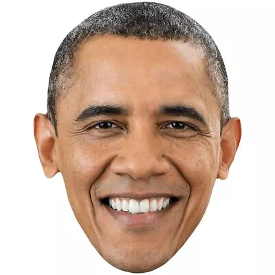 Barack Obama (Smile) Celebrity Mask Flat Card Face Fancy Dress Mask • $5.96