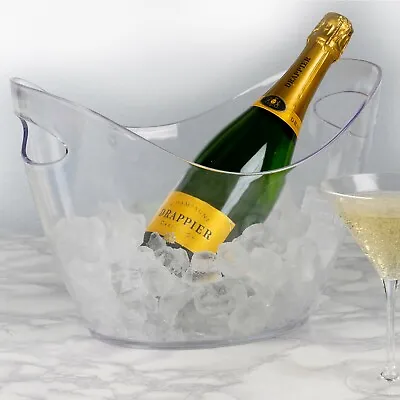 Large Oval  Plastic Ice Bucket Champagne Beer Wine Drinks Ice Cube Bowl Cooler • £13.49