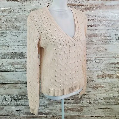 $11.95 • Buy Brandy Melville Light Pink Leigh Cable Knit V-Neck Sweater, One Size 
