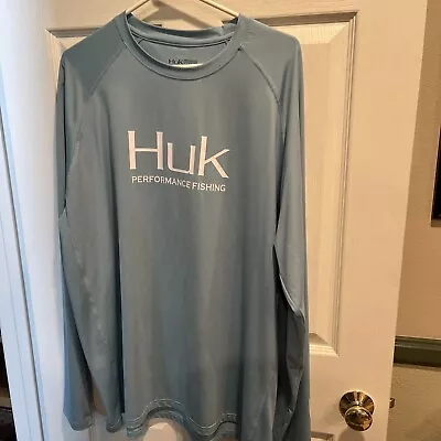 HUK FISHING SHIRT / XXL / Powder Blue / Long Sleeves Tables • $13.50