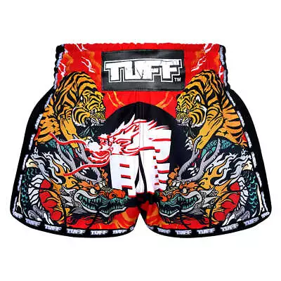 Tuff Retro Style Shorts - Dragon & Tiger Muay Thai Boxing Fight Mens Adult • £34.95