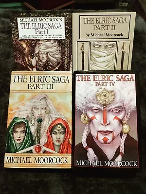 Michael Moorcock The Elric Saga Hardcover Part I-IV 4 Book Lot - Complete Set • $108