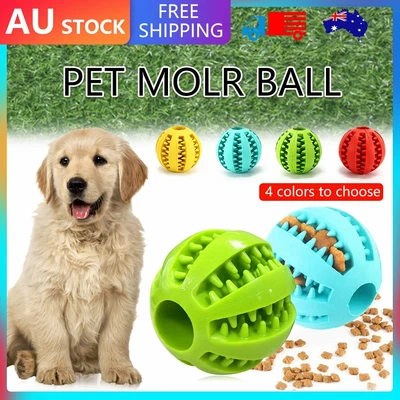 $9.59 • Buy Dog Chew Ball Toy Rubber Dental Clean Teeth Healthy Treat Gum Bite Pet Puppy
