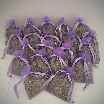 20 Small Dried Lavender Bags Favours Calming Scent Sleep Aid Moth Repellent • £5.49