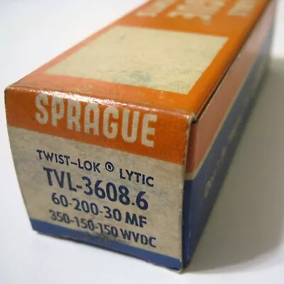 SPRAGUE ® TVL-3608.6 60 200 30 MF @ 350 150 150 WVDC Can Electrolytic Capacitor • $17.95