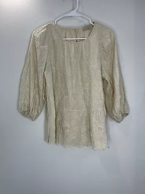 Vanessa Bruno Womens Blouse Shirt Top Size 40 38 8 6 Cream Embroidered Floral • $19.99