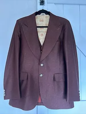 Men’s Vintage Suit Jacket With Matching Waistcoat 40R • $79