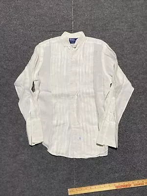 Vintage Polo Ralph Lauren Douglas Formal White Tuxedo Shirt French Cuffs Medium • $32.99
