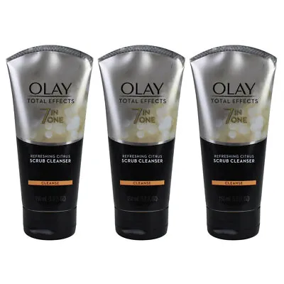 $28 • Buy 3x Olay 150ml 7-in-One Total Effects Citrus Scrub Facial Cleanser Face Skin Care