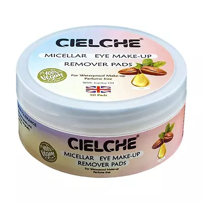 Cielche Micellar Eye Make-Up Remover Pads With Jojoba Oil 50 Pads For Waterproof • £9.99