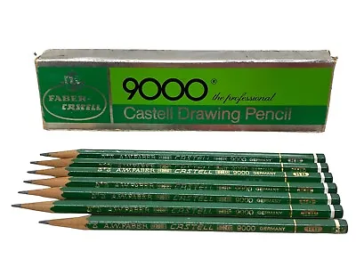 Lot Of 7 Vintage Faber Castell 9000 HB Professional Drawing Pencils Germany • $10.97