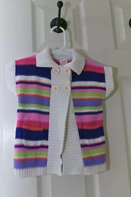 Gymboree Stylish Corgi 6-12 Month Short Sleeve Striped Cardigan Sweater EUC • $8.99