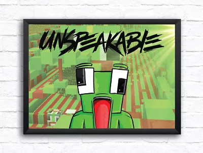 Unspeakable Art Print Poster A4 - A1 Gift Merch Minecraft Roblox Youtuber Gamer • £4.99