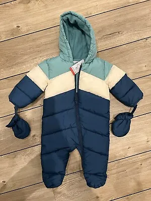 M&S Baby Padded Snowsuit - 9-12 Months - Brand New With Tags • £12.50