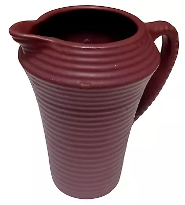 Zanesville Stoneware Ringed Pitcher Matte Rose #579  9.25 T • $41.36