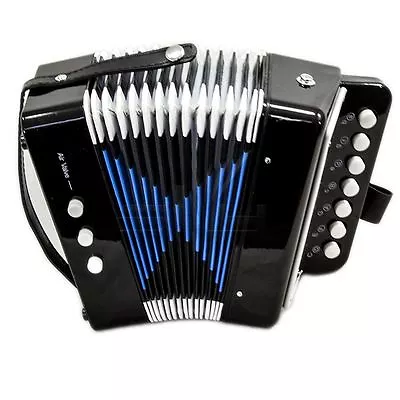 *GREAT GIFT* NEW Top Quality Black Accordion Kids Musical Toy W 7 Buttons 2 Bass • $27.99