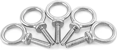 Eye Bolt 5 Pack 1/4 20 X 1 Marine Grade Stainless Steel Lifting Ring Threaded • $10.95