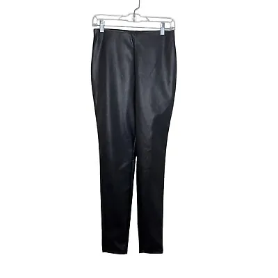 H&M Womens Sz Small Pull On Pants Faux Leather Black NEW WITH TAGS (NWT) • $14.99