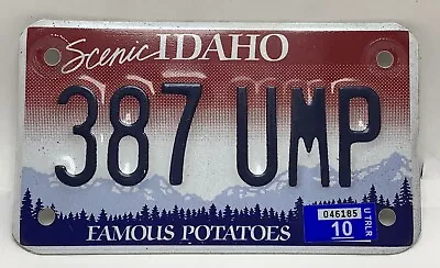 Vtg Scenic Idaho Famous Potatoes Motorcycle Utility Trailer License Plate 387UMP • $15