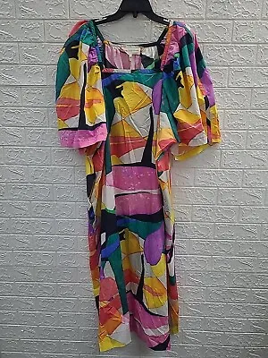 New Mara Hoffman Full Circle Short Puff Sleeve Midi Dress Size XLarge • $259.99